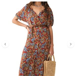 Faherty Carmel block print dress Size M